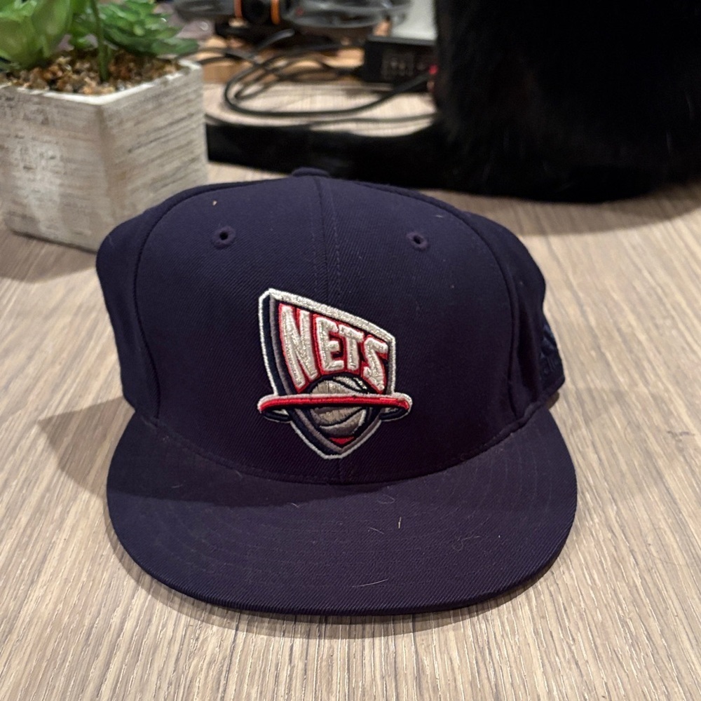Adidas Brooklyn Nets Fitted Hat Navy NBA Size 7 1/4